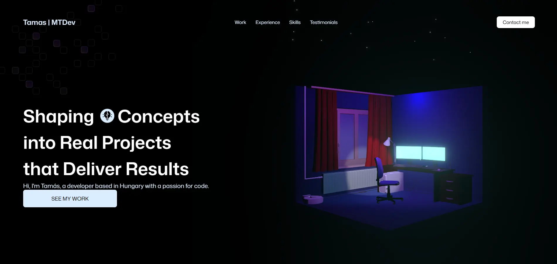 Website development reference – 3D portfolio website