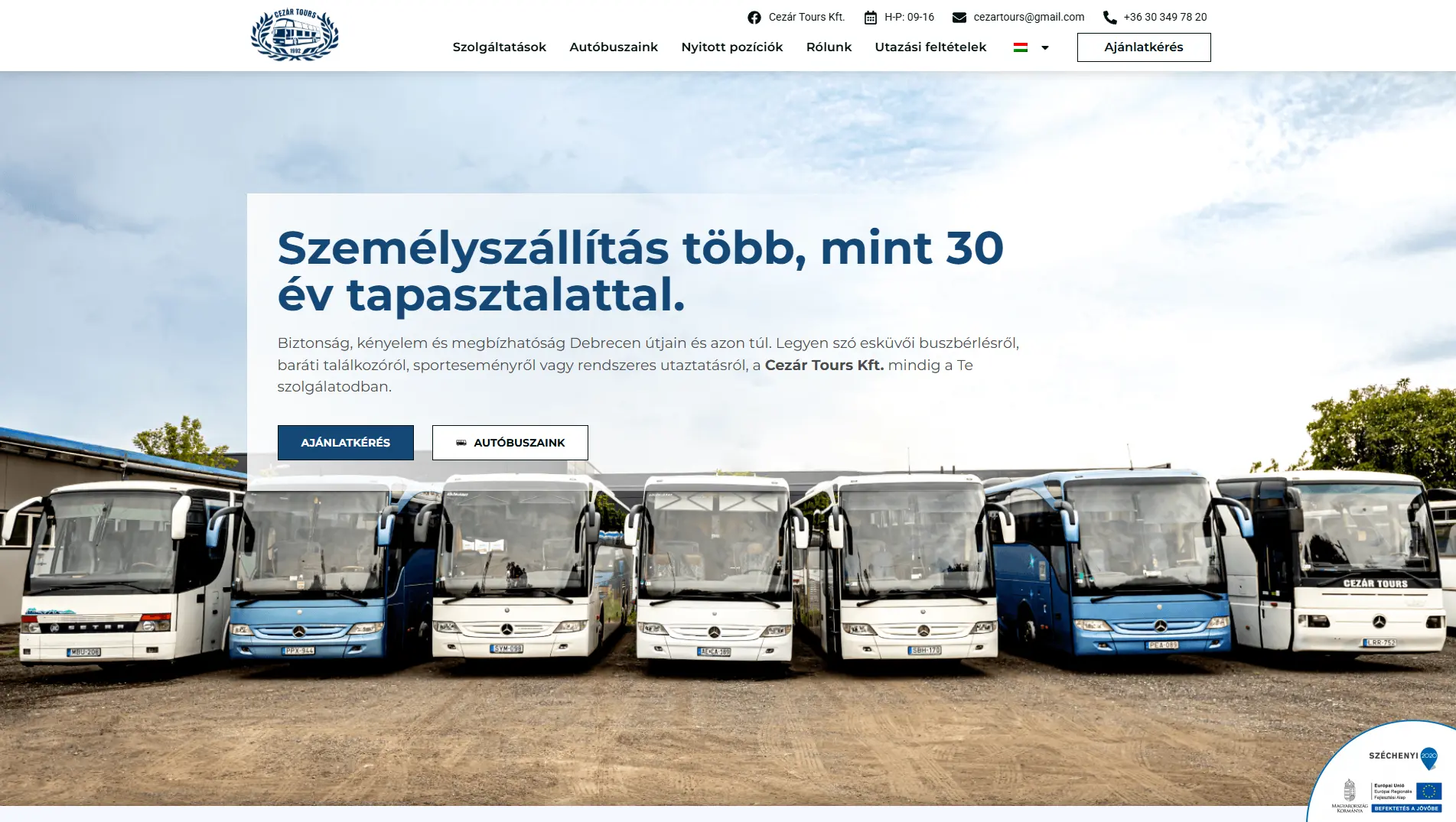 Website development reference – Cezár Tours Ltd.