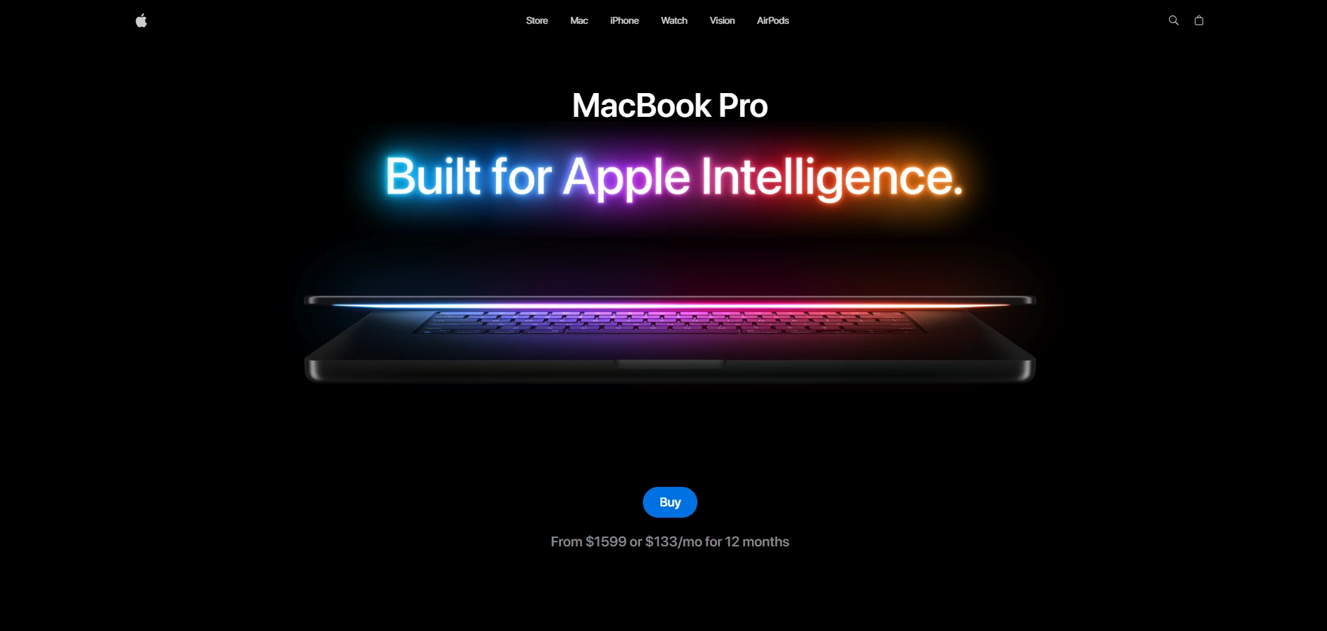 Website development reference – MacBook Pro Apple product page